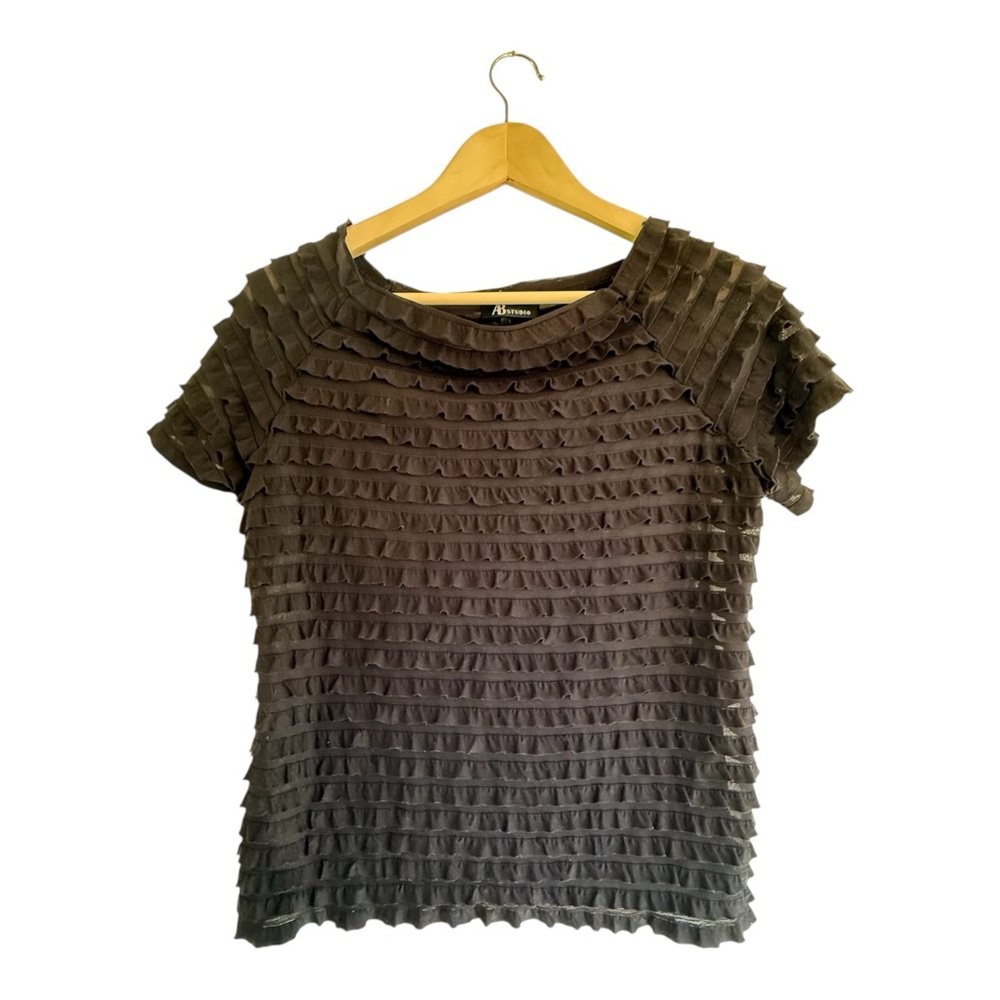 Black Ruffled Blouse